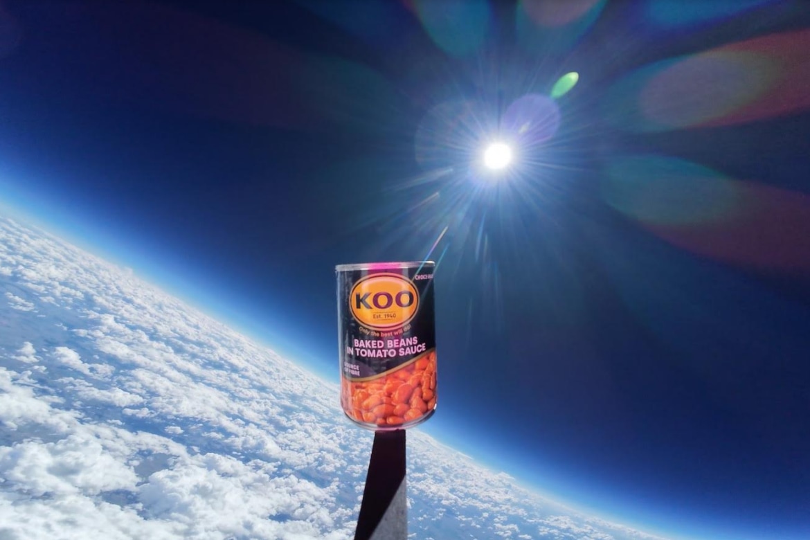 Game sends tin of Koo baked beans to the edge of space